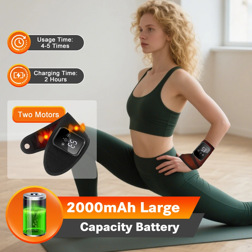 Wrist Massager with Heat Black Rechargeable Brace - Image 5