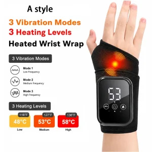 Wrist Massager with Heat Black Rechargeable Brace - Thumbnail Image 8