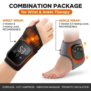 Wrist Massager with Heat Black Rechargeable Brace - Thumbnail Image 9