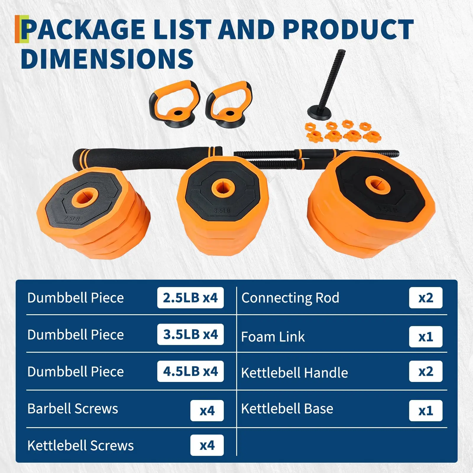 Adjustable Dumbbells, 44lbs Free Weight Set - Image 4